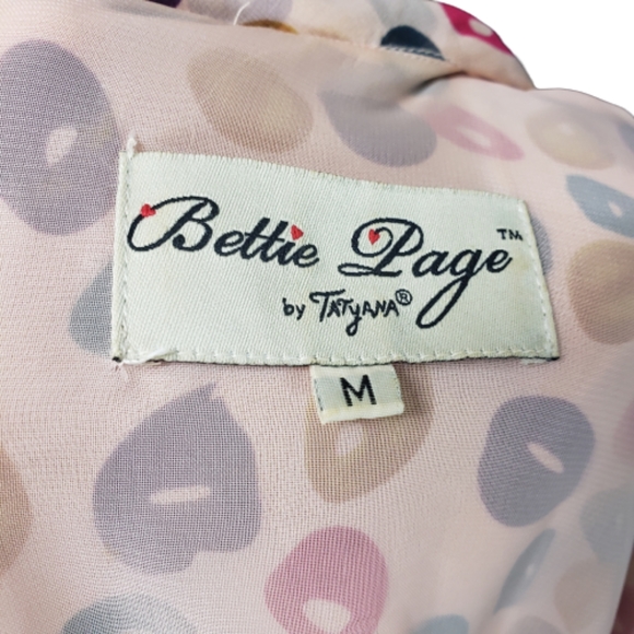 SOLD Bettie Page by TATYANA Retro Inspired Donut Circle Printed Dress Sz M - Picture 6 of 7